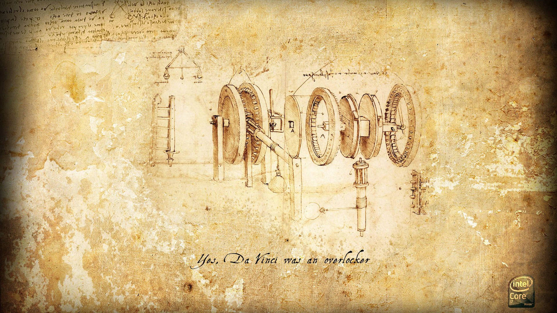 Leonardo Da Vinci Engineer Sketch Background