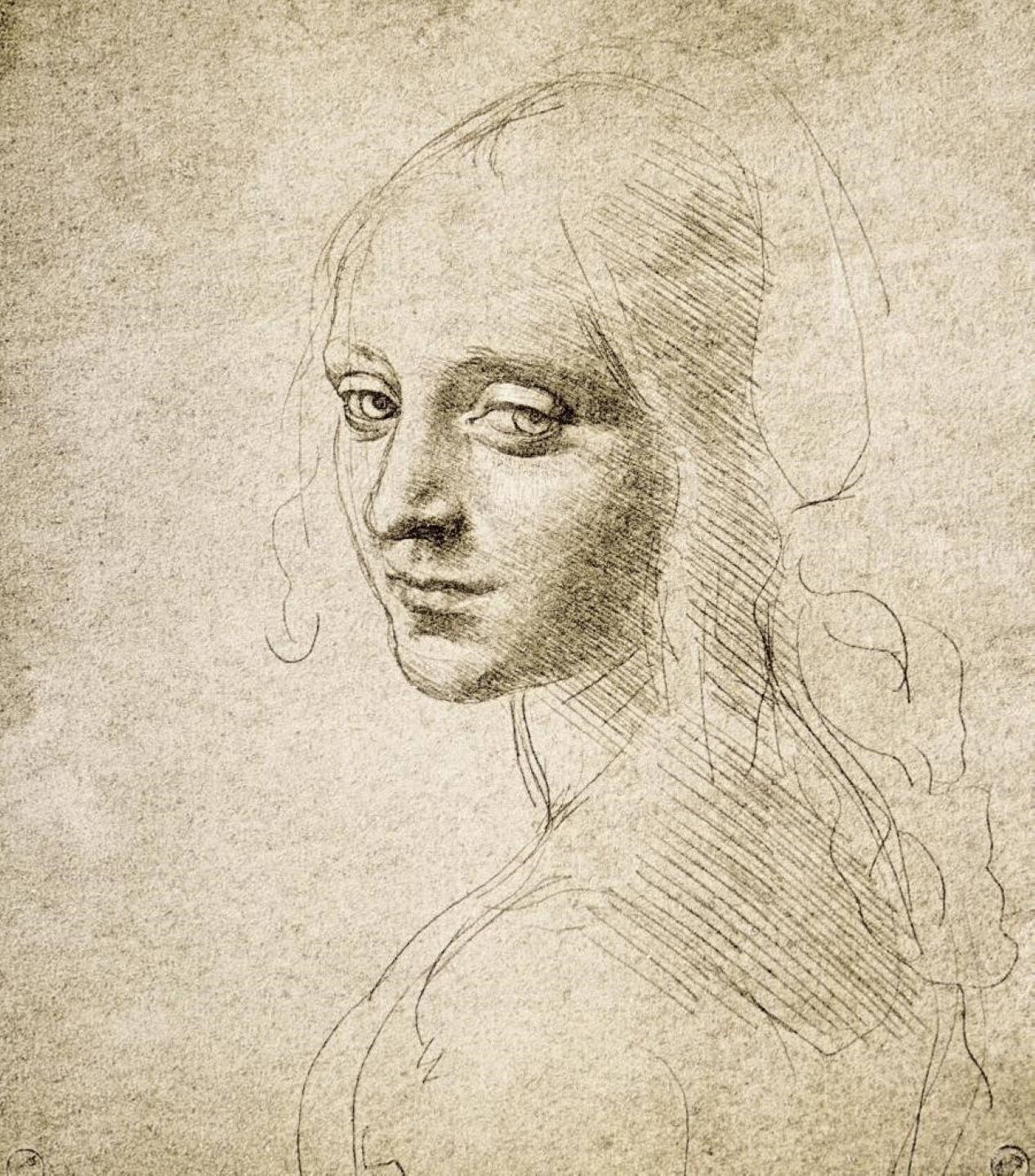 Leonardo Da Vinci Lady Sketch Background