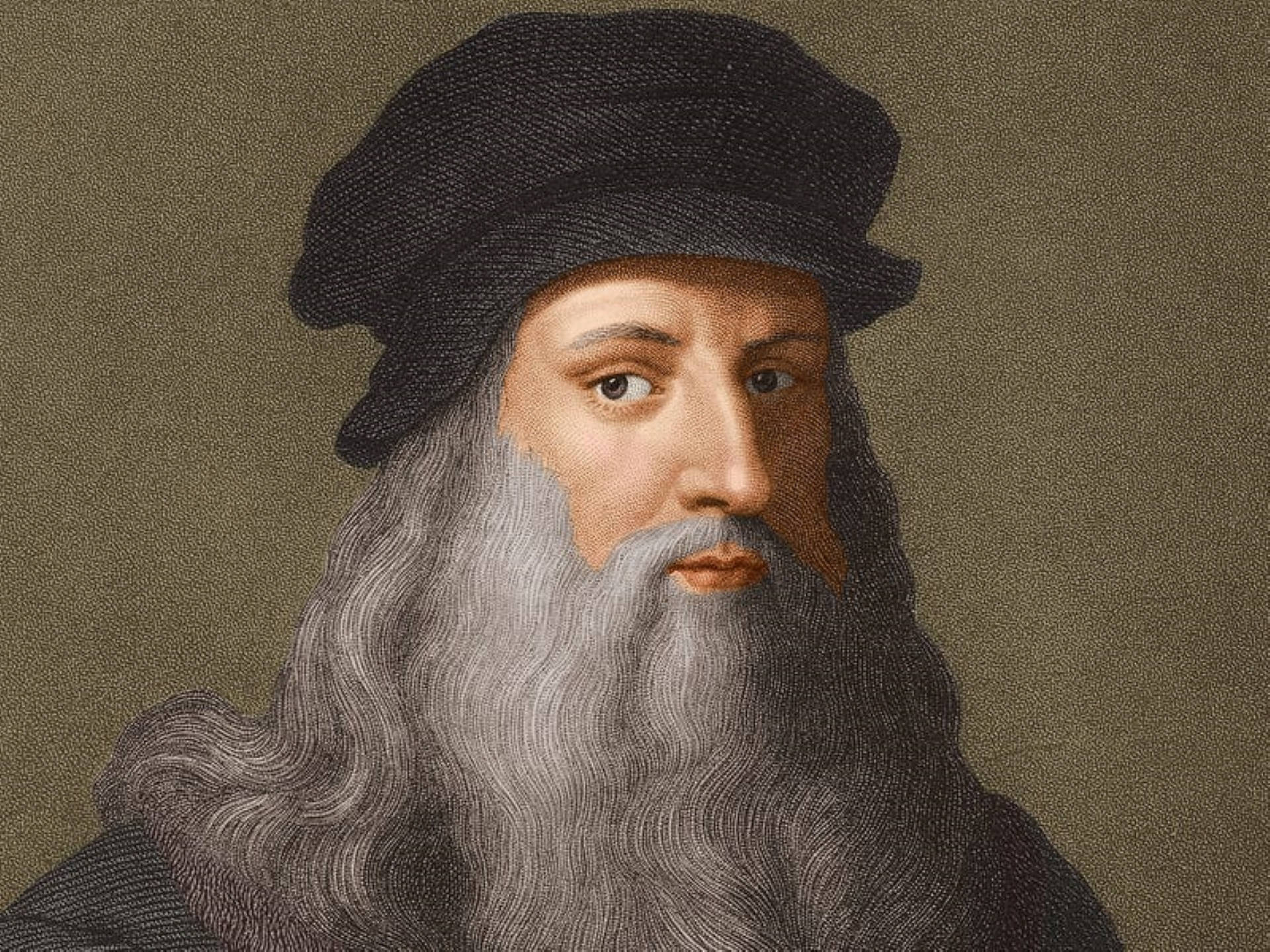 Leonardo Da Vinci Textured Portrait Background