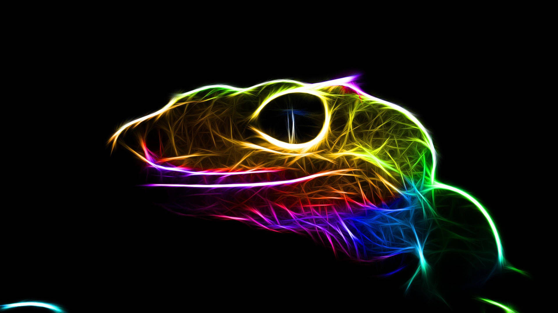 Leopard Gecko Neon Art Background