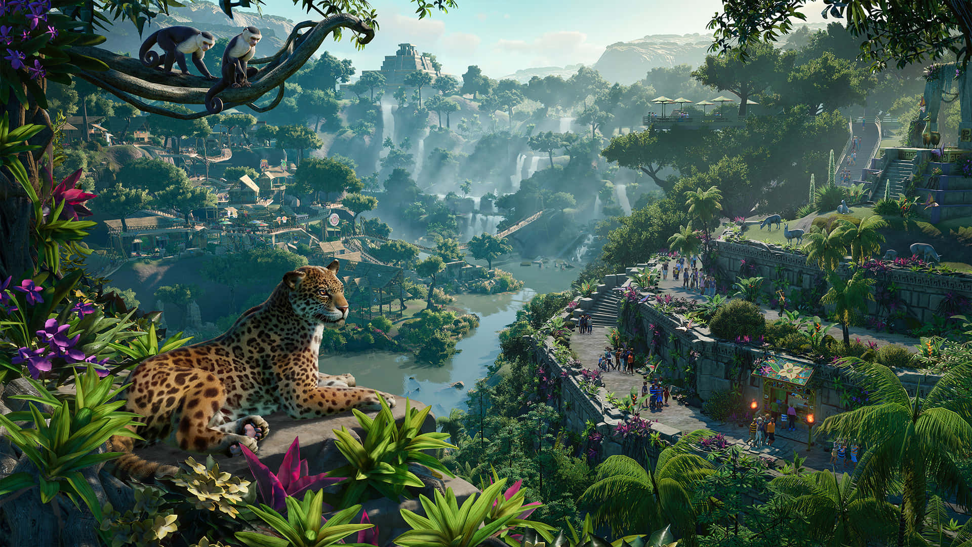 Leopard In Planet Zoo Video Game Background