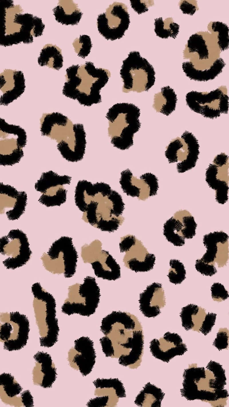 Leopard Print On Pink Background Background