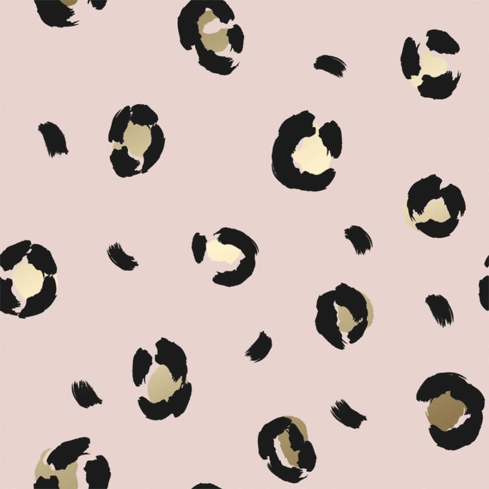 Leopard Print Pattern On A Pink Background Background