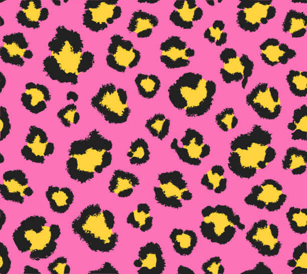 Leopard Print Pattern On Pink Background Background