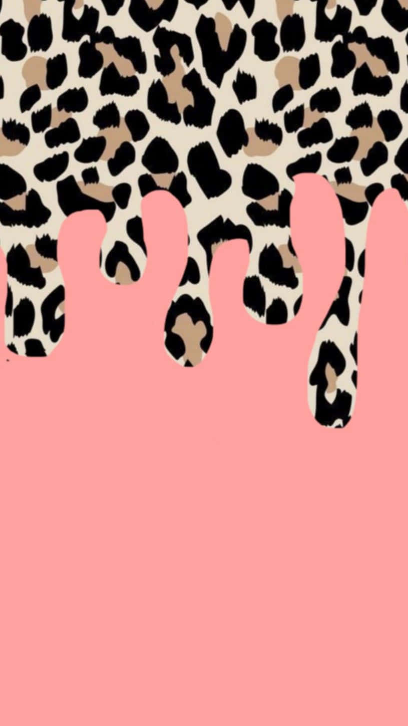 Leopard Print Wallpaper On Pink Background Background