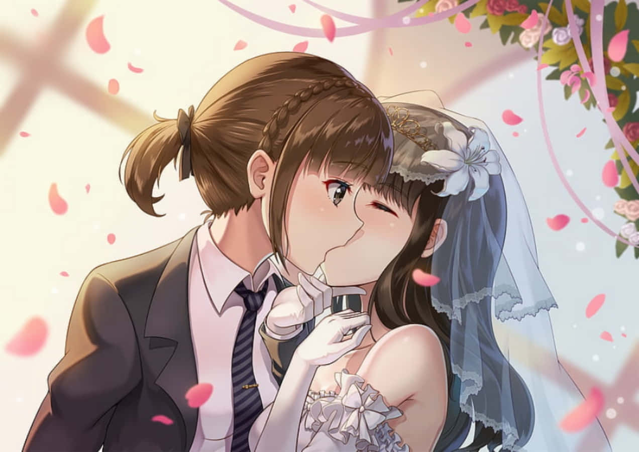 Lesbian Anime Couple Married Kiss