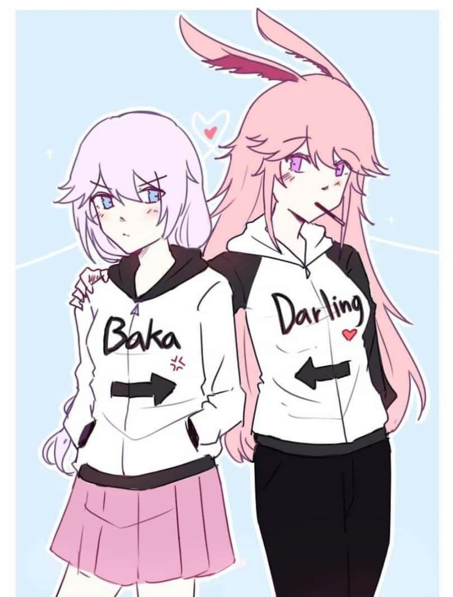 Lesbian Anime Cute Pink Hoodie