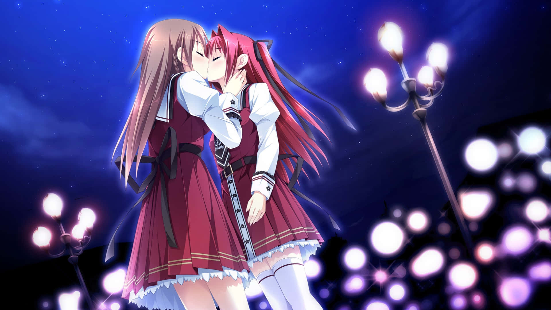 Lesbian Anime School Girl Kiss