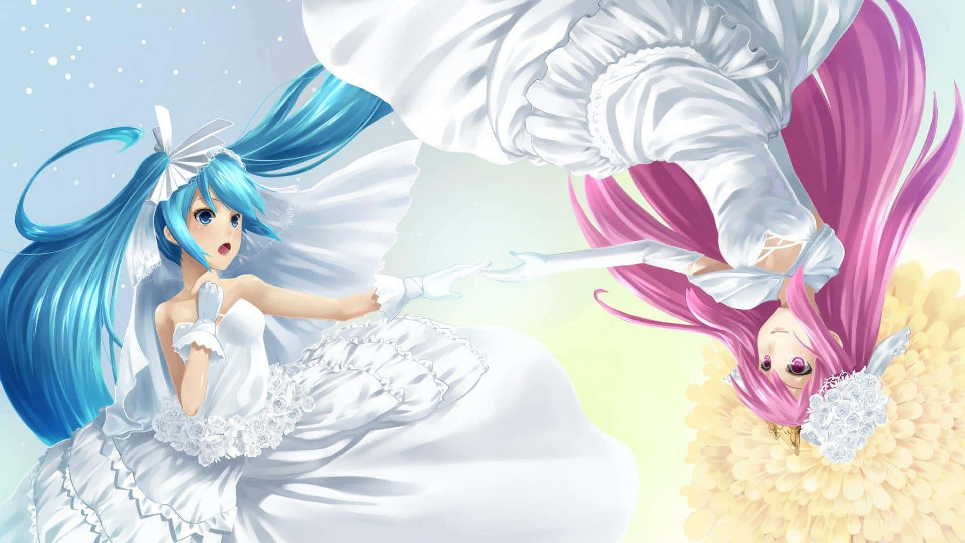 Lesbian Anime White Dress