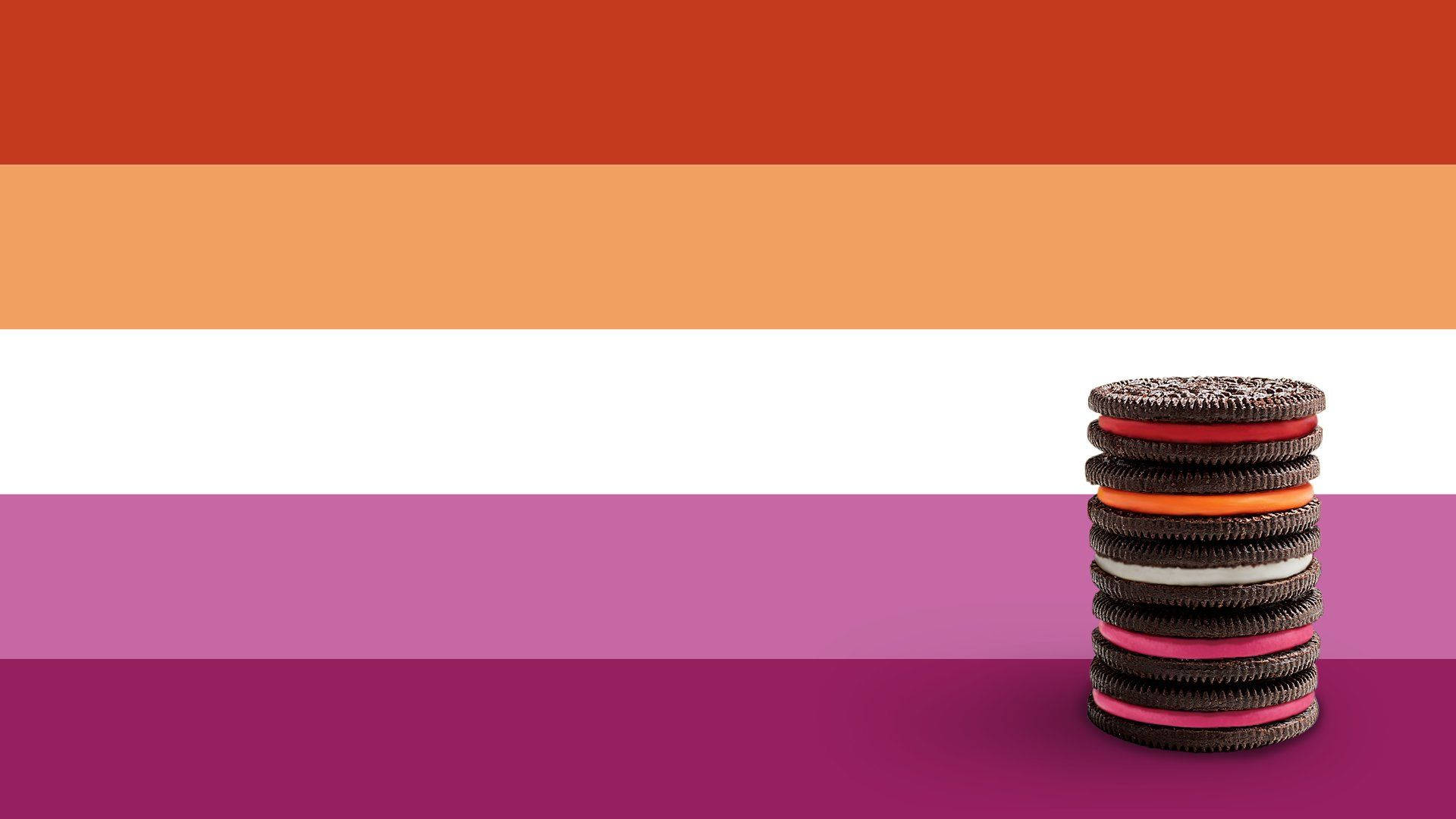 Lesbian Flag Cookies Background