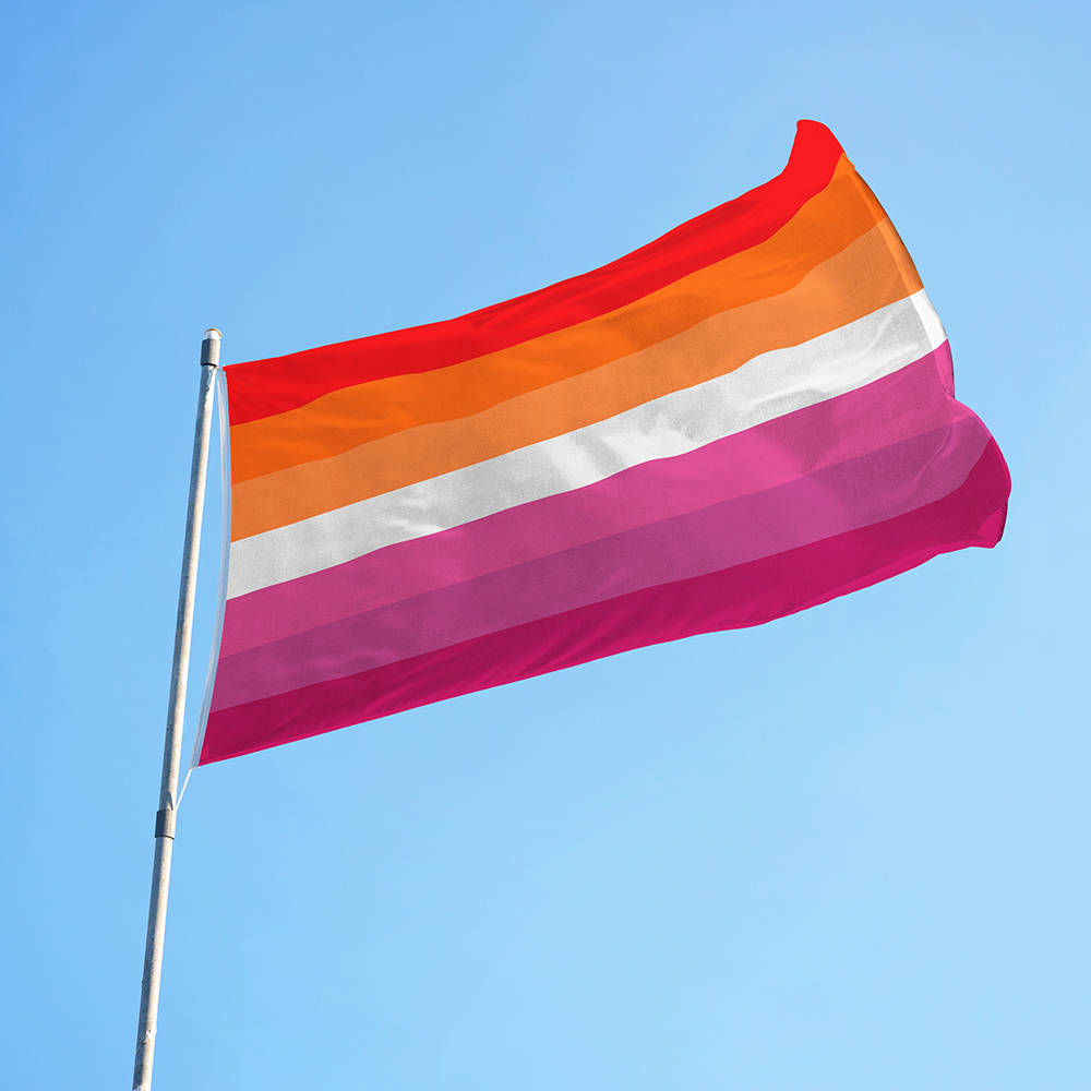 Lesbian Flag In The Sky Background