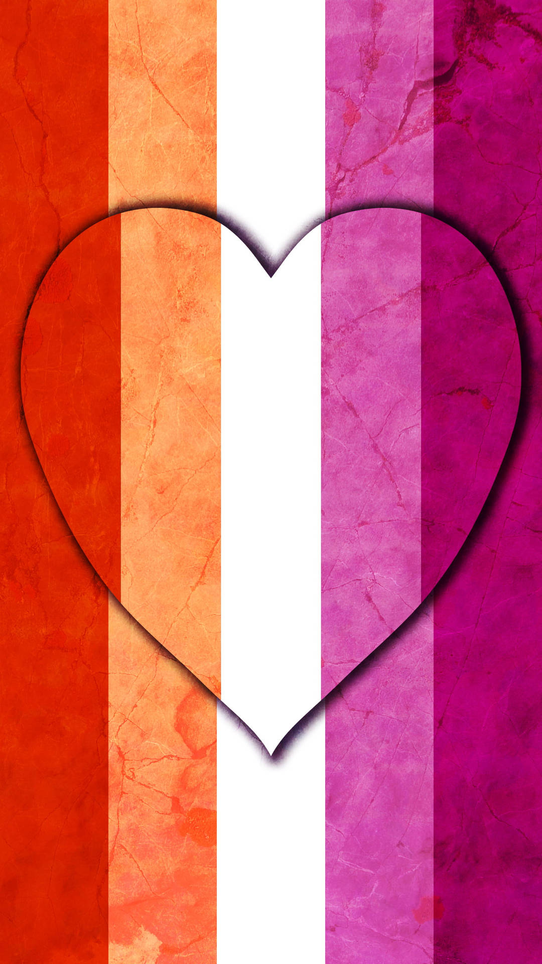 Lesbian Flag With A Heart Background