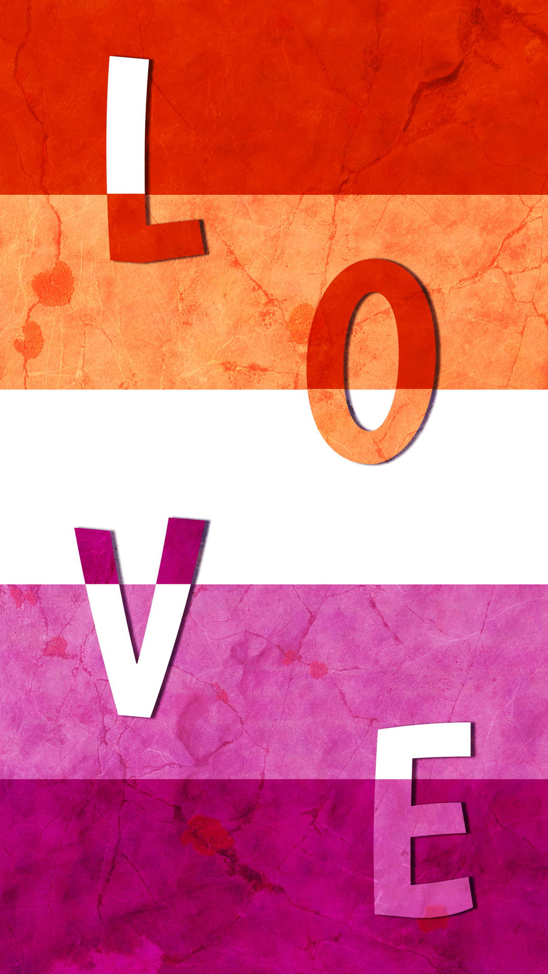Lesbian Flag With Love Background