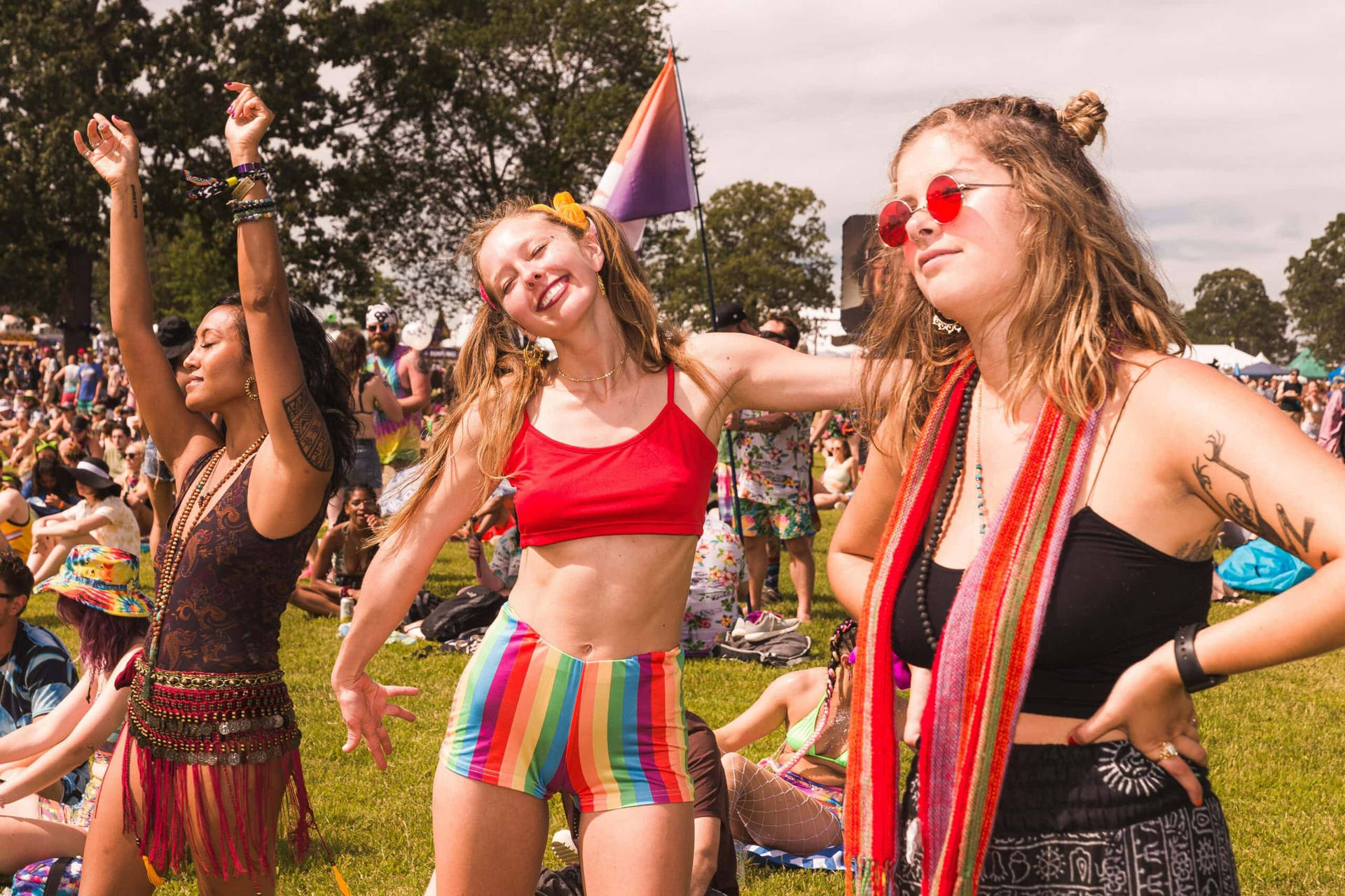 Lesbian Girl At Pride Background