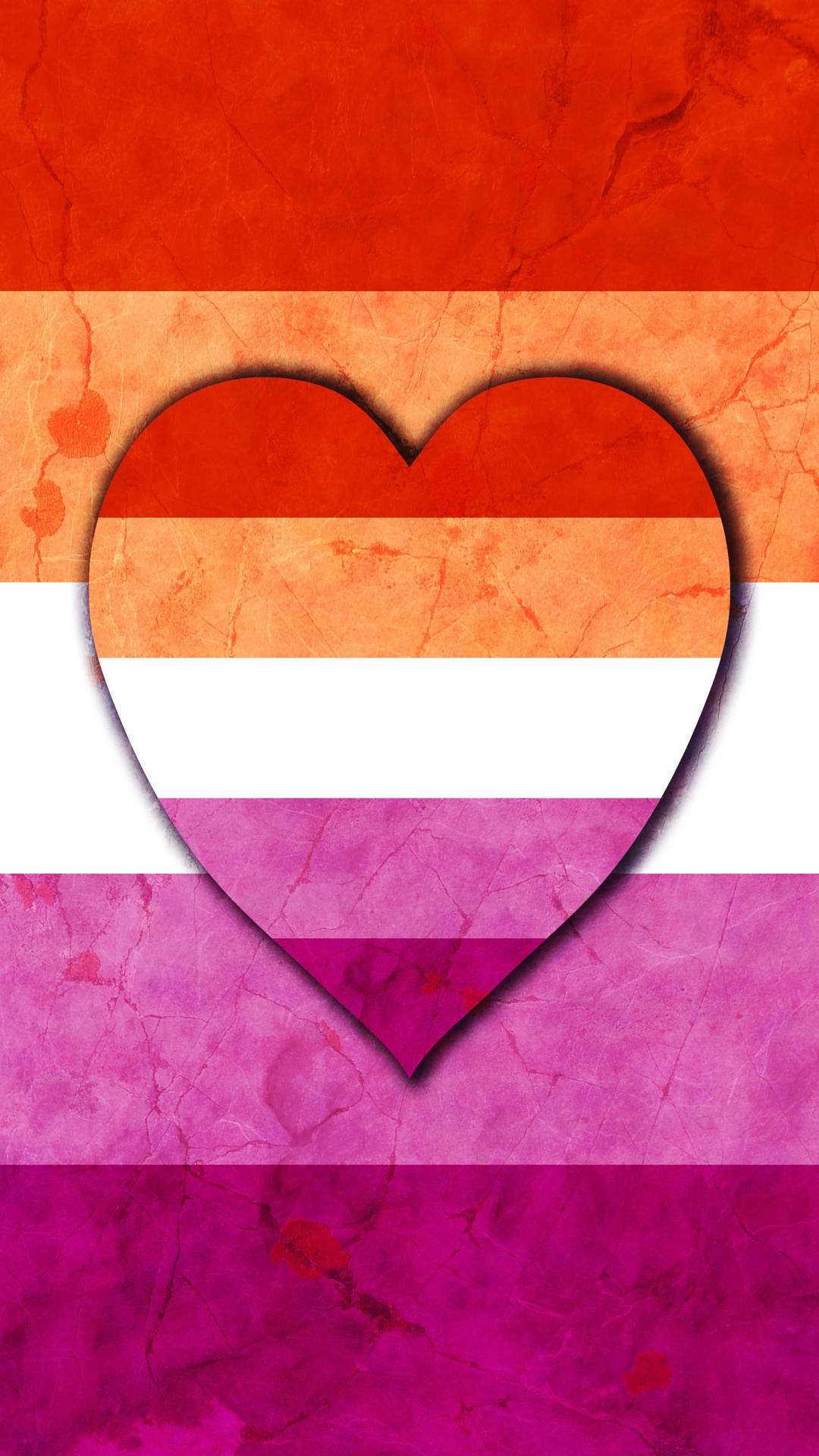 Lesbian Pride Flag In Heart Form Background