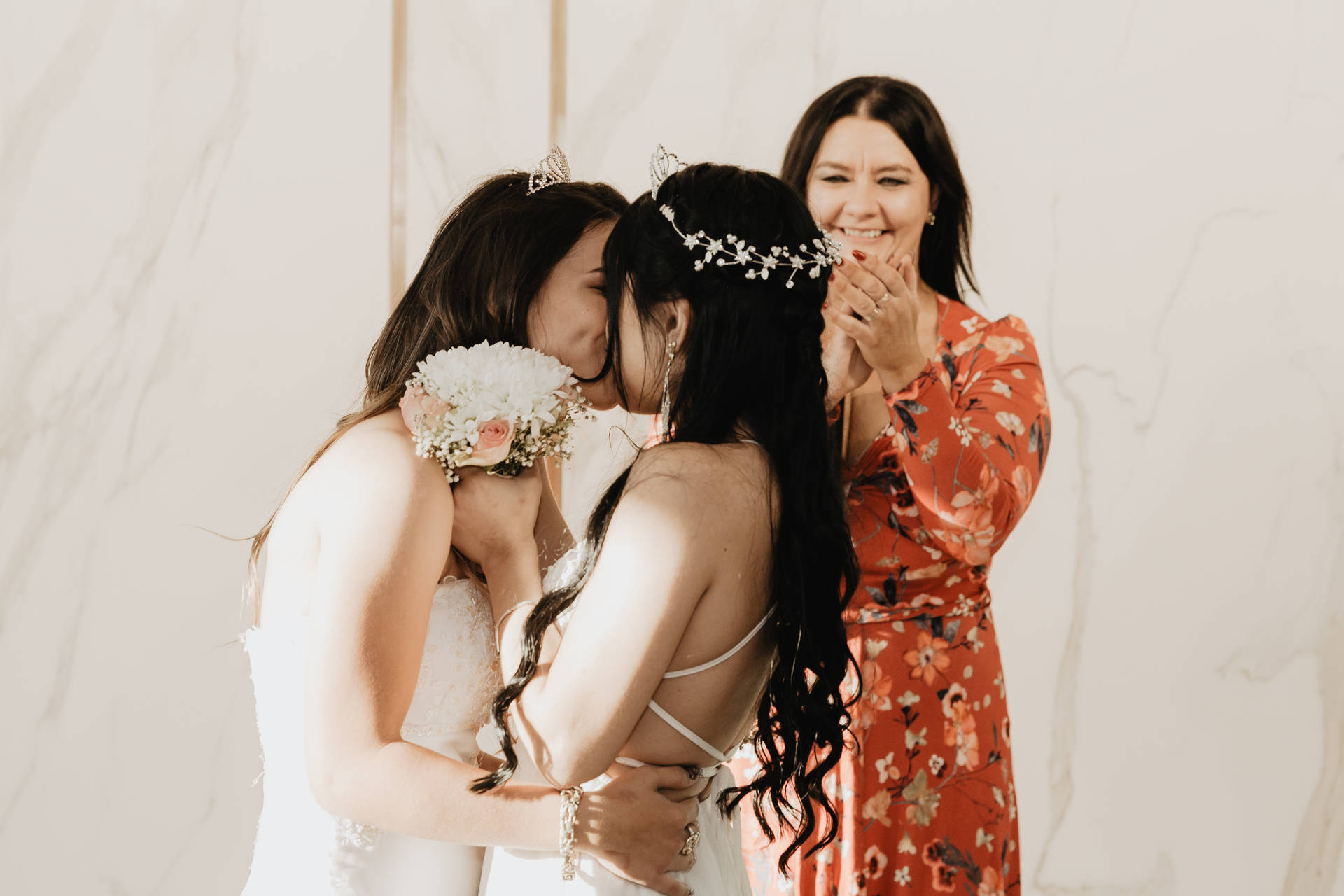 Lesbian Wedding Kiss Background