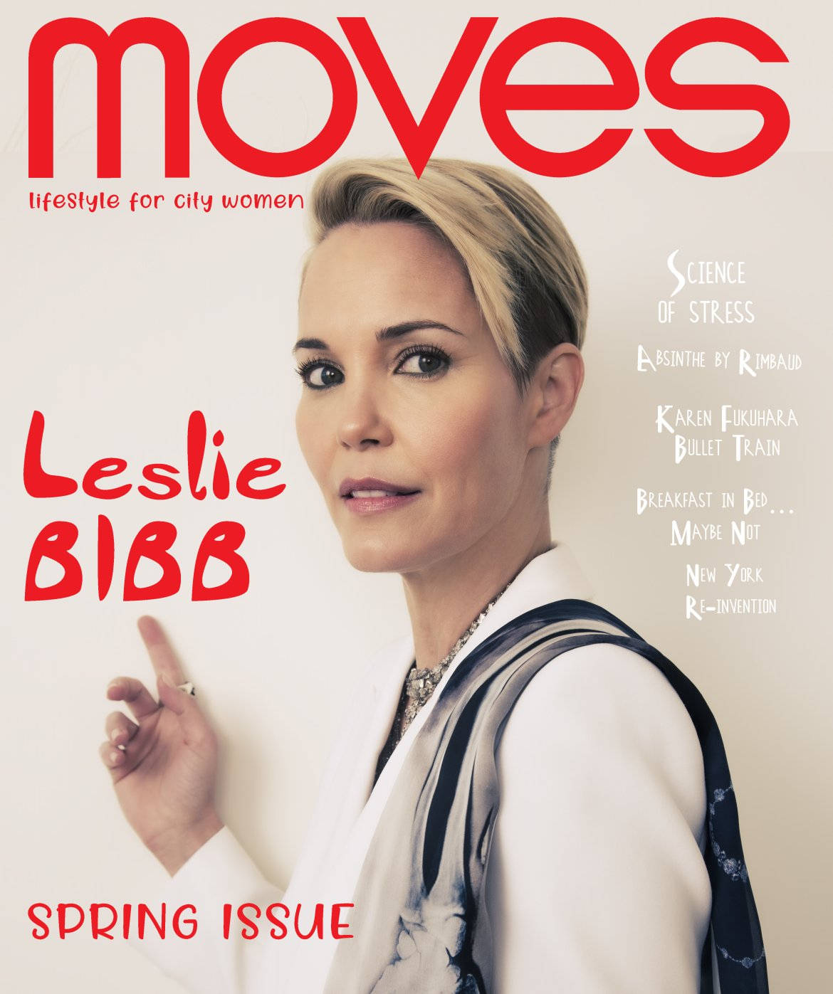 Leslie Bibb Moves Magazine Cover Background