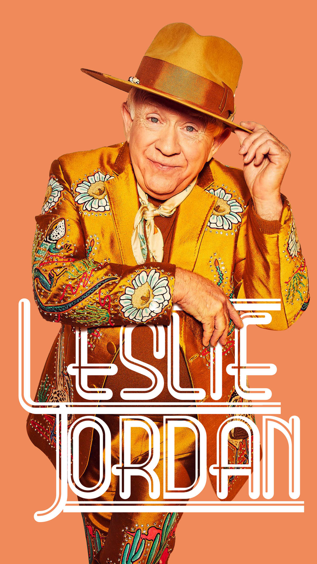 Leslie Jordan Cowboy Clothes Old Text Background