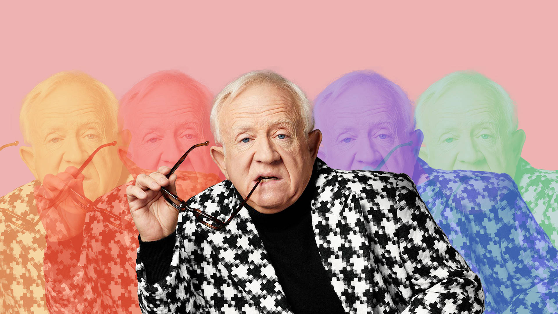 Leslie Jordan Patterned Shirt Five Colors Background