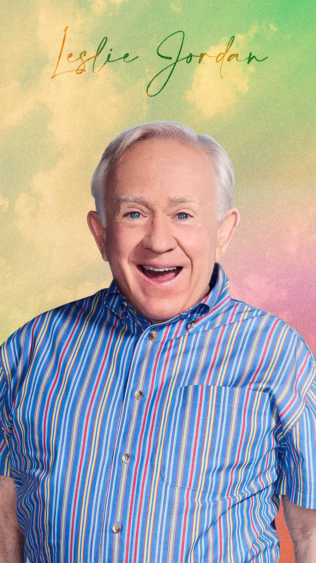 Leslie Jordan Smile Name Colorful Background Background