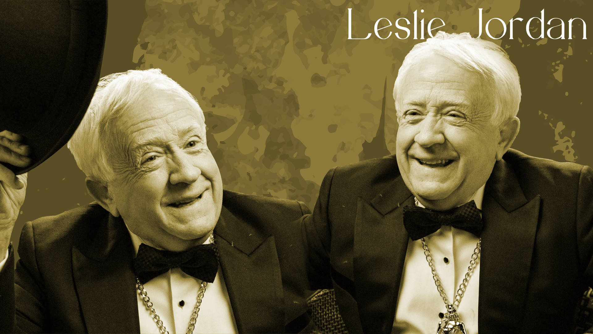 Leslie Jordan Tuxedo Khaki Tone Background