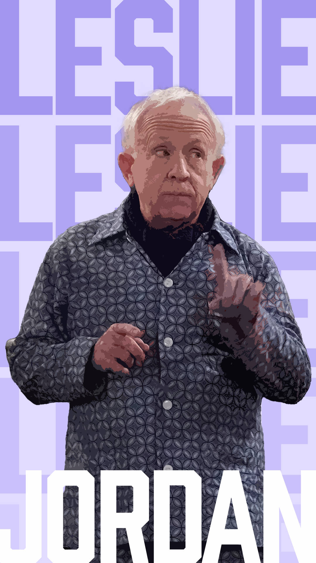 Leslie Jordan Violet Background Name Background