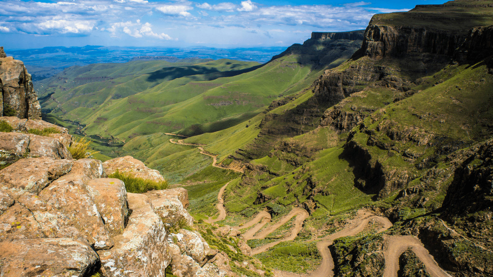 Lesotho Canyon Mountains Background