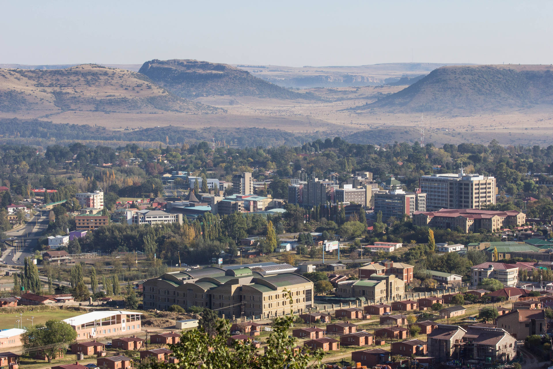 Lesotho Panoramic View Maseru Background