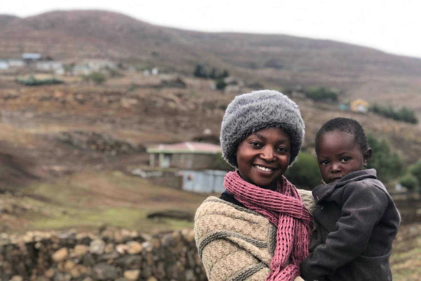 Lesotho Smiling Mother Child Background