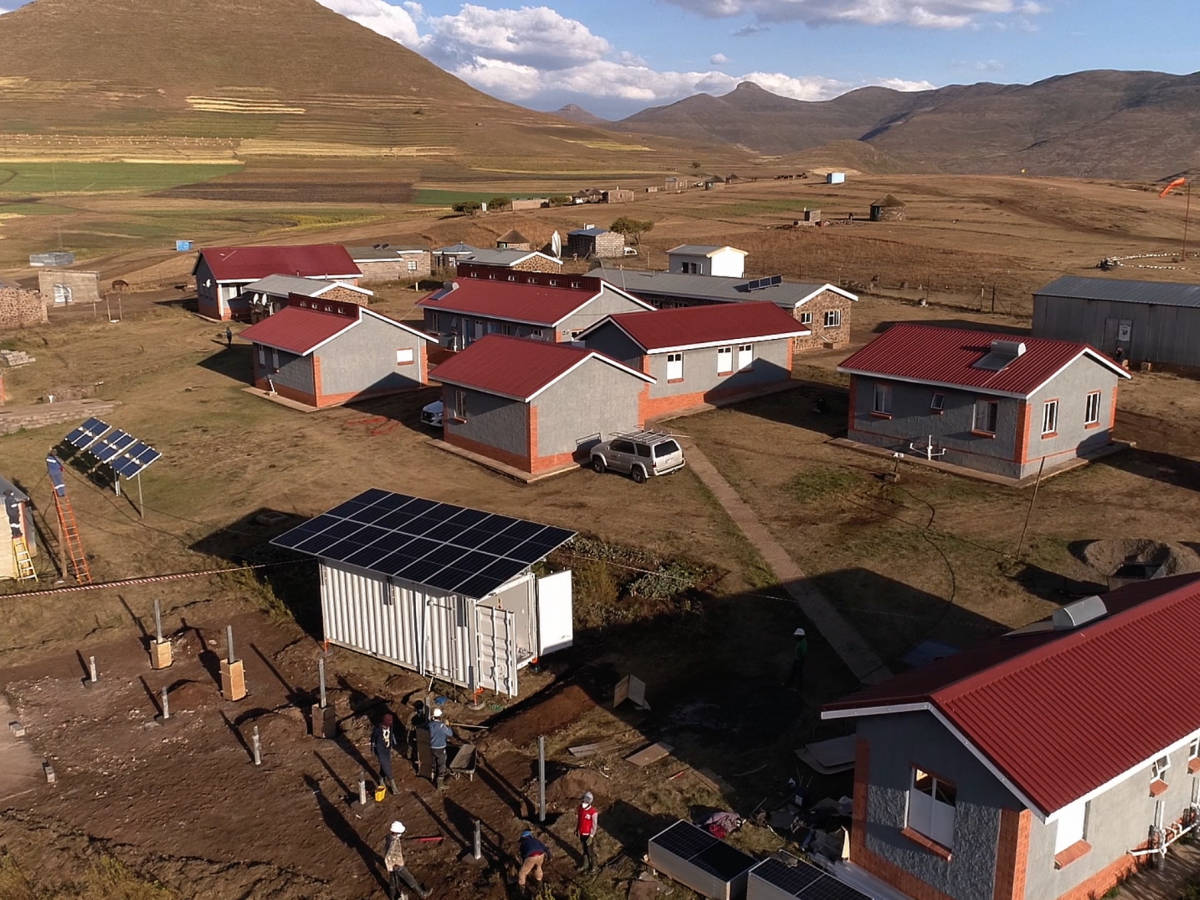 Lesotho Solar Panels Houses Background