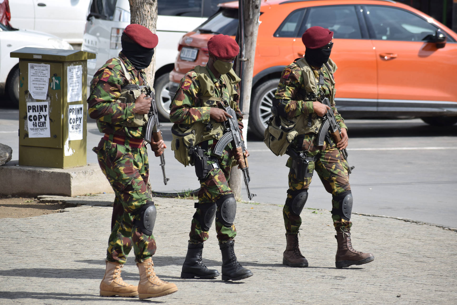 Lesotho Soldiers Red Berets