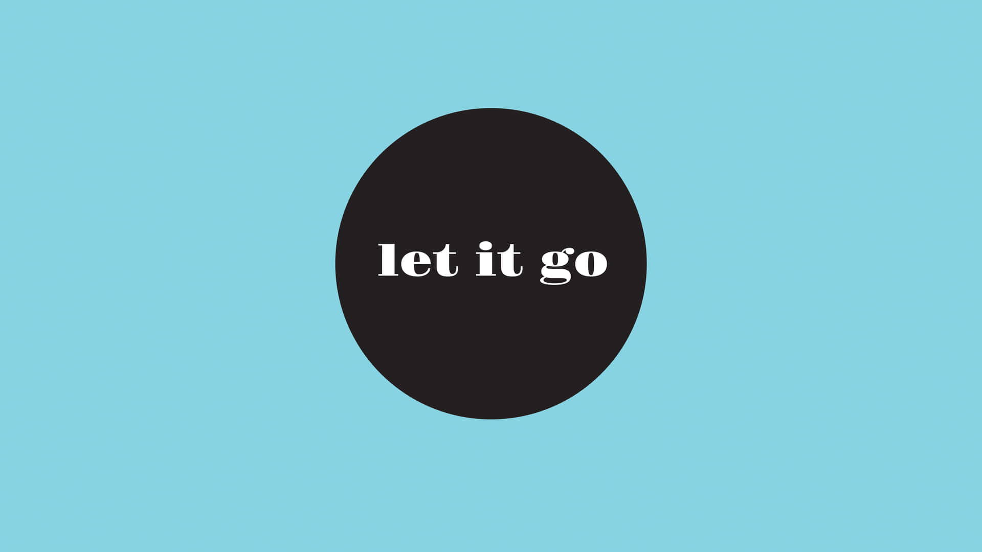 Let It Go - A Black And White Logo On A Blue Background Background