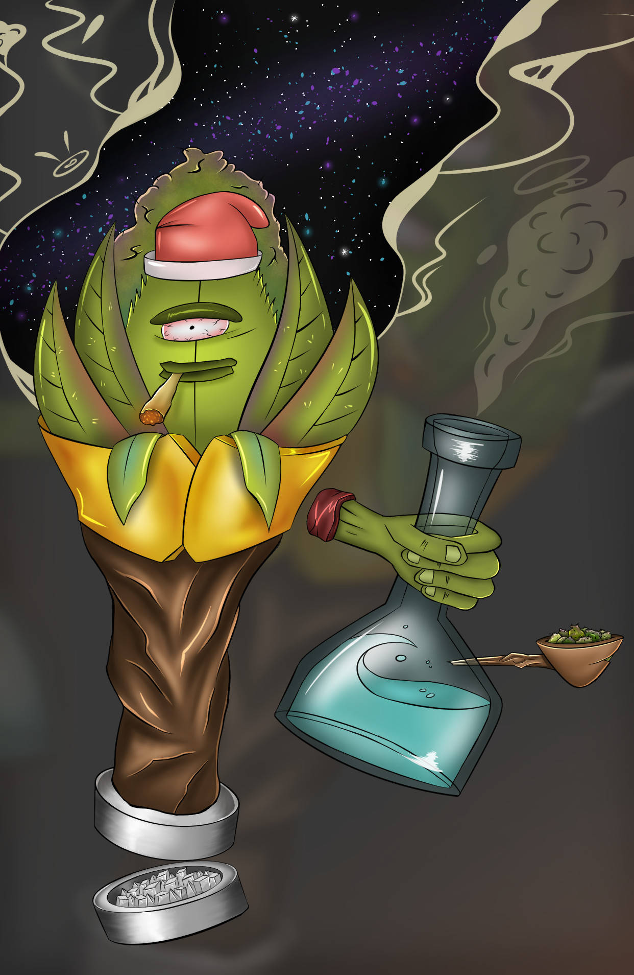 Let's Get Lit With Cartoon Weed! Background