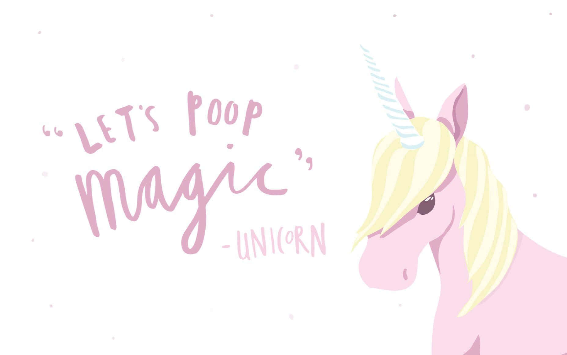 Let's Poo Magic Unicorn Aesthetic Background