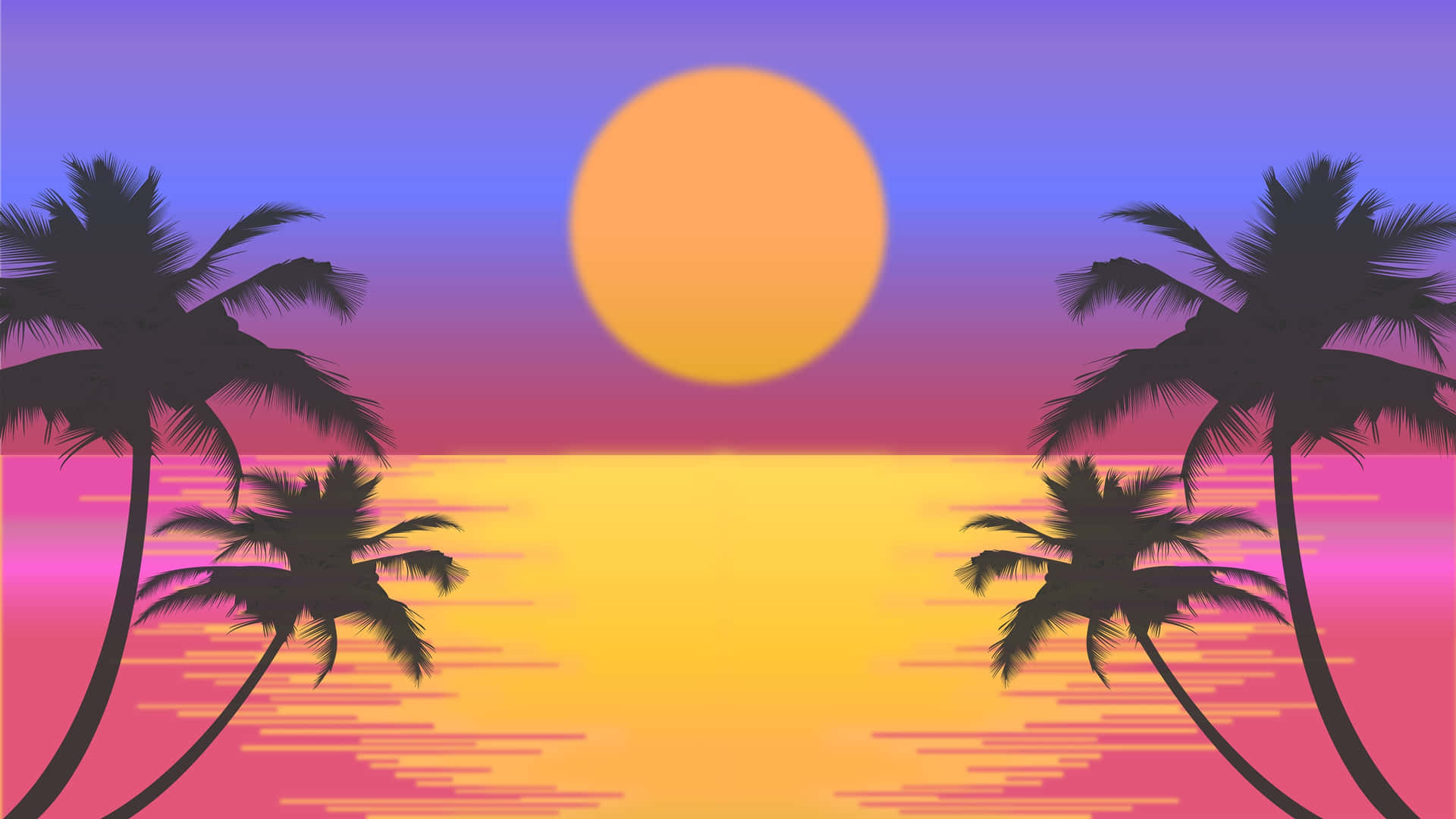 Let's Take A Moment To Enjoy This Beautiful Retro Sunset Background