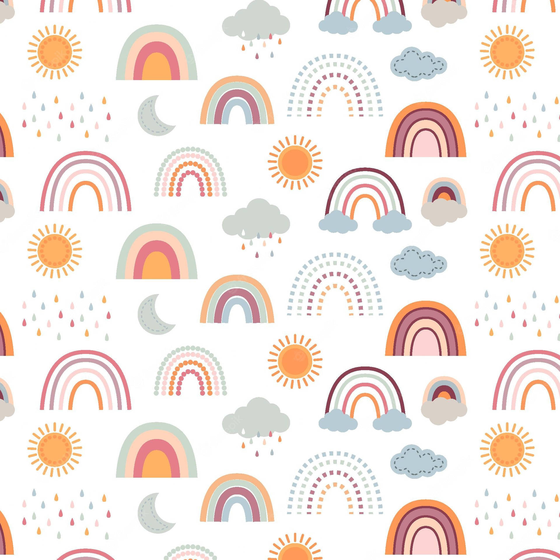 Let The Cheerful Vibes In With This Bold And Beautiful Boho Rainbow Design. Background