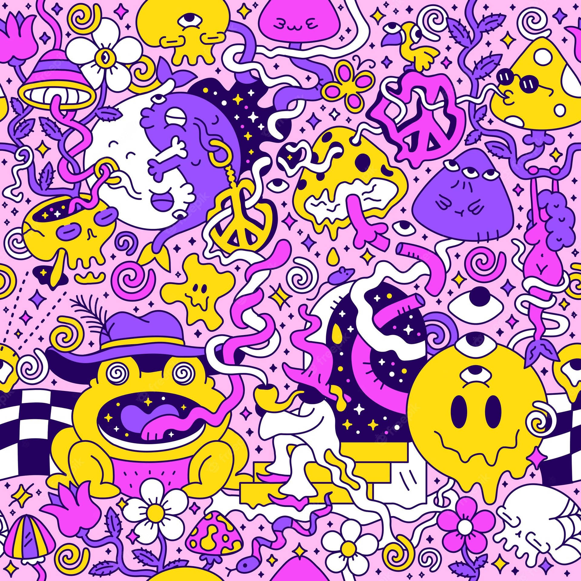 Let Your Trippy Cartoon Adventures Begin Background