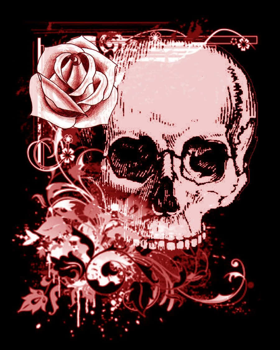 Let Your Unique Style Shine Through With A Pink Skull Background