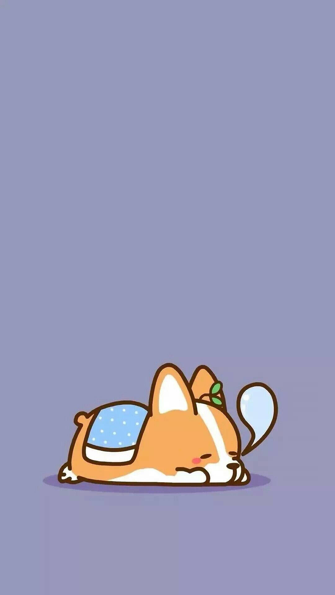 Lethargic Corgi Cartoon Background