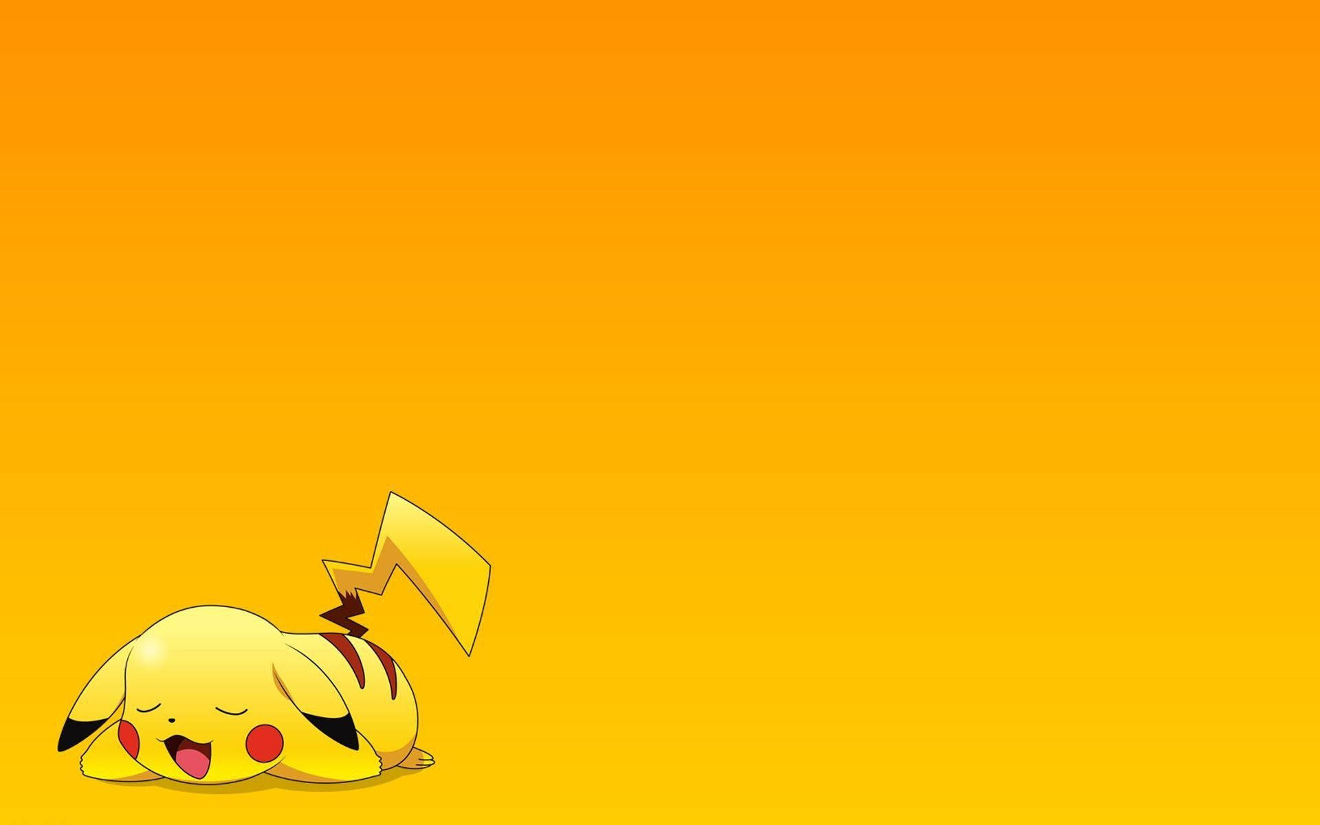 Lethargic Pikachu Yawning In A Chilled Out Mood Background