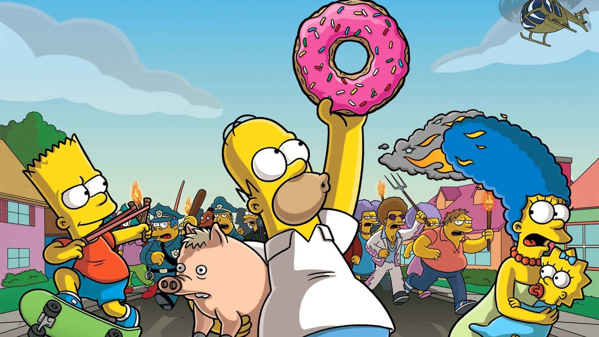 Let’s Enjoy A Marathon Of The Simpsons On A Pc Background