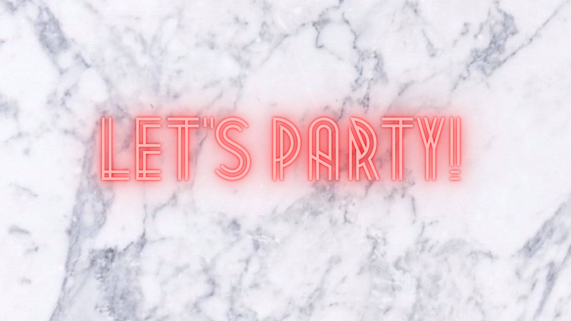 Let’s Party On White Marble Background