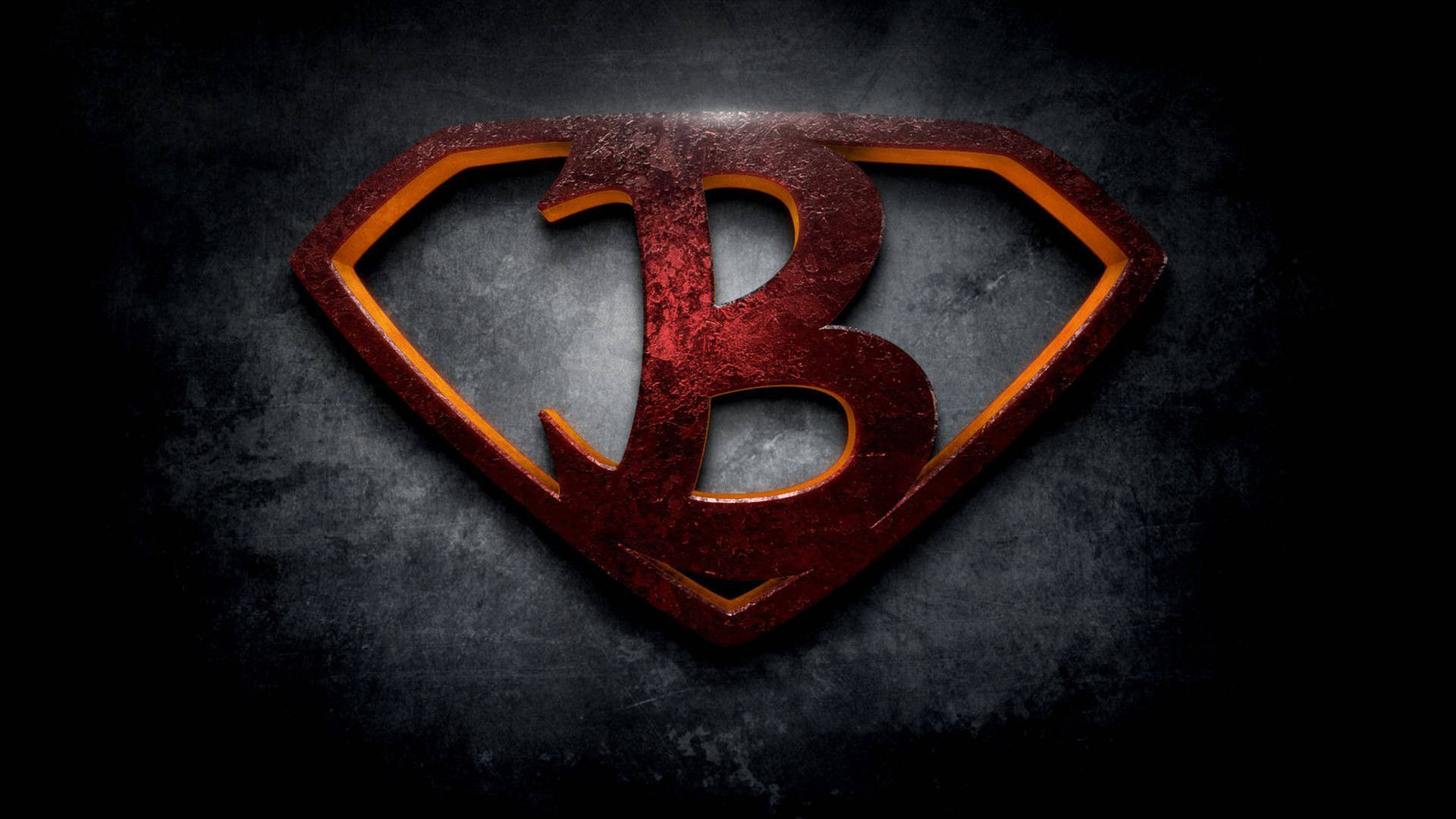 Letter B Red Steel Logo Background