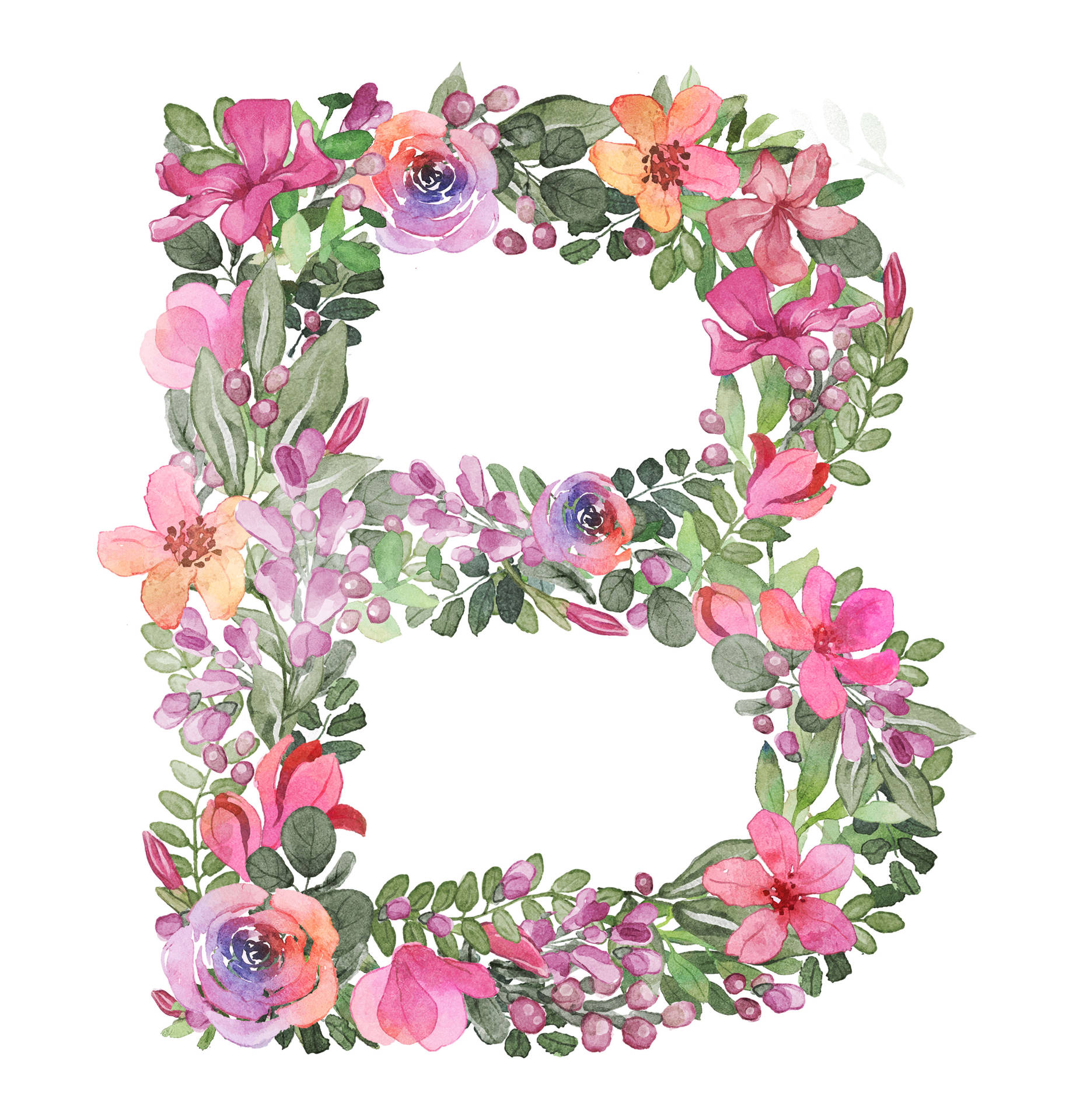 Letter B Spring Design Background