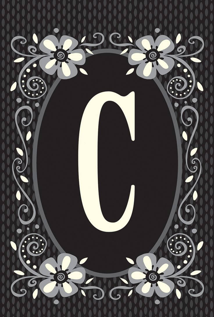 Letter C In Black And White Background