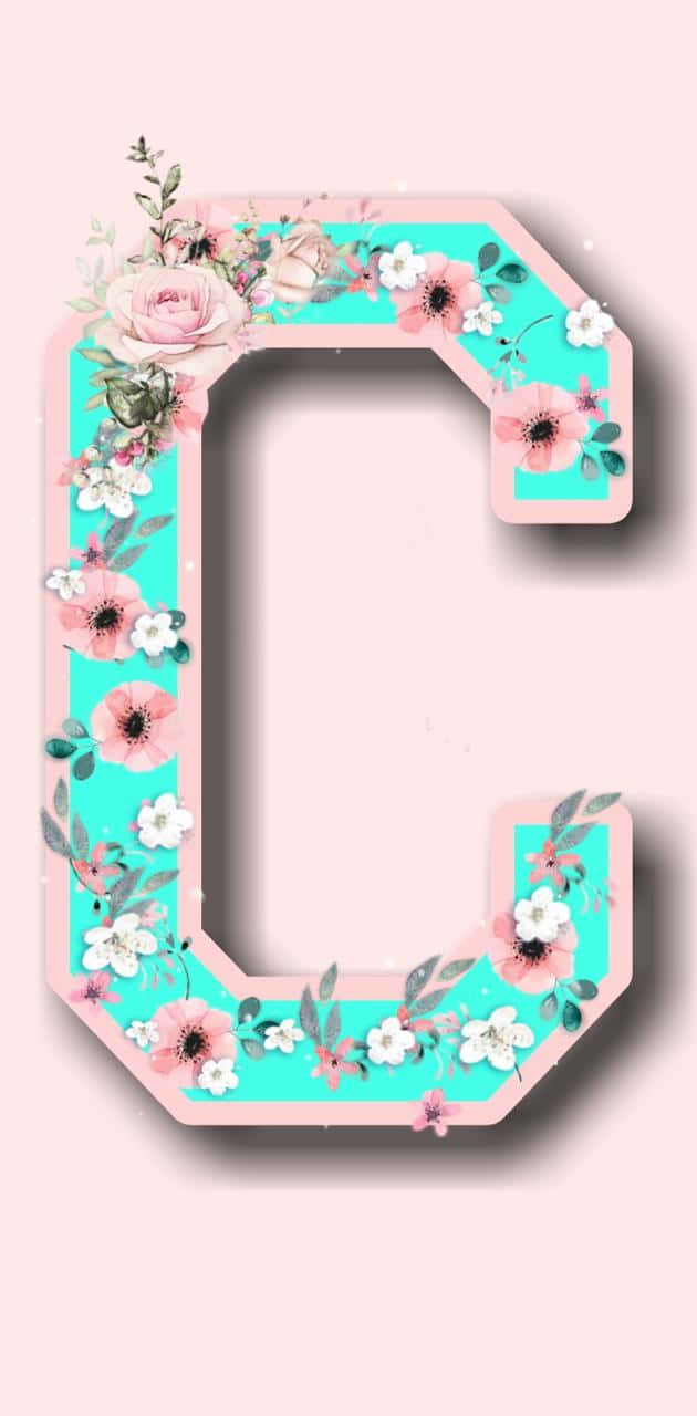 Letter C Initial With Floral Decoration