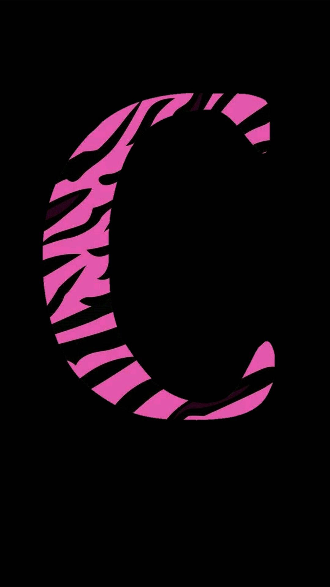 Letter C With Zebra Pattern Background