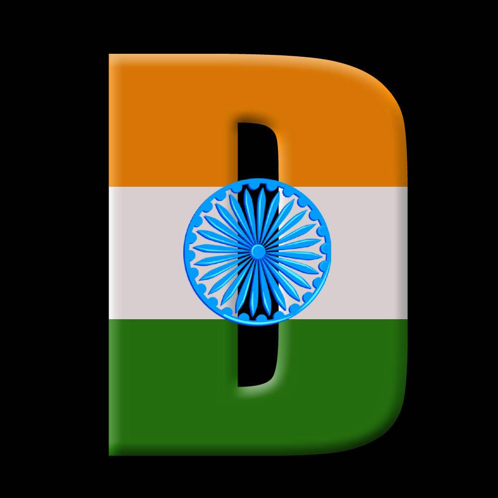 Letter D With Indian Flag Colors