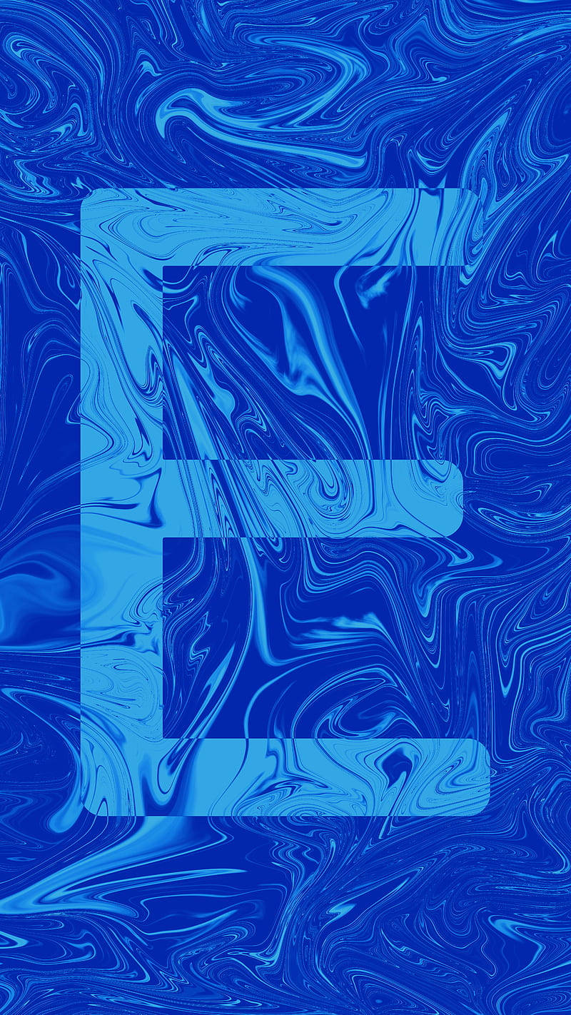 Letter E Blue Marble Background