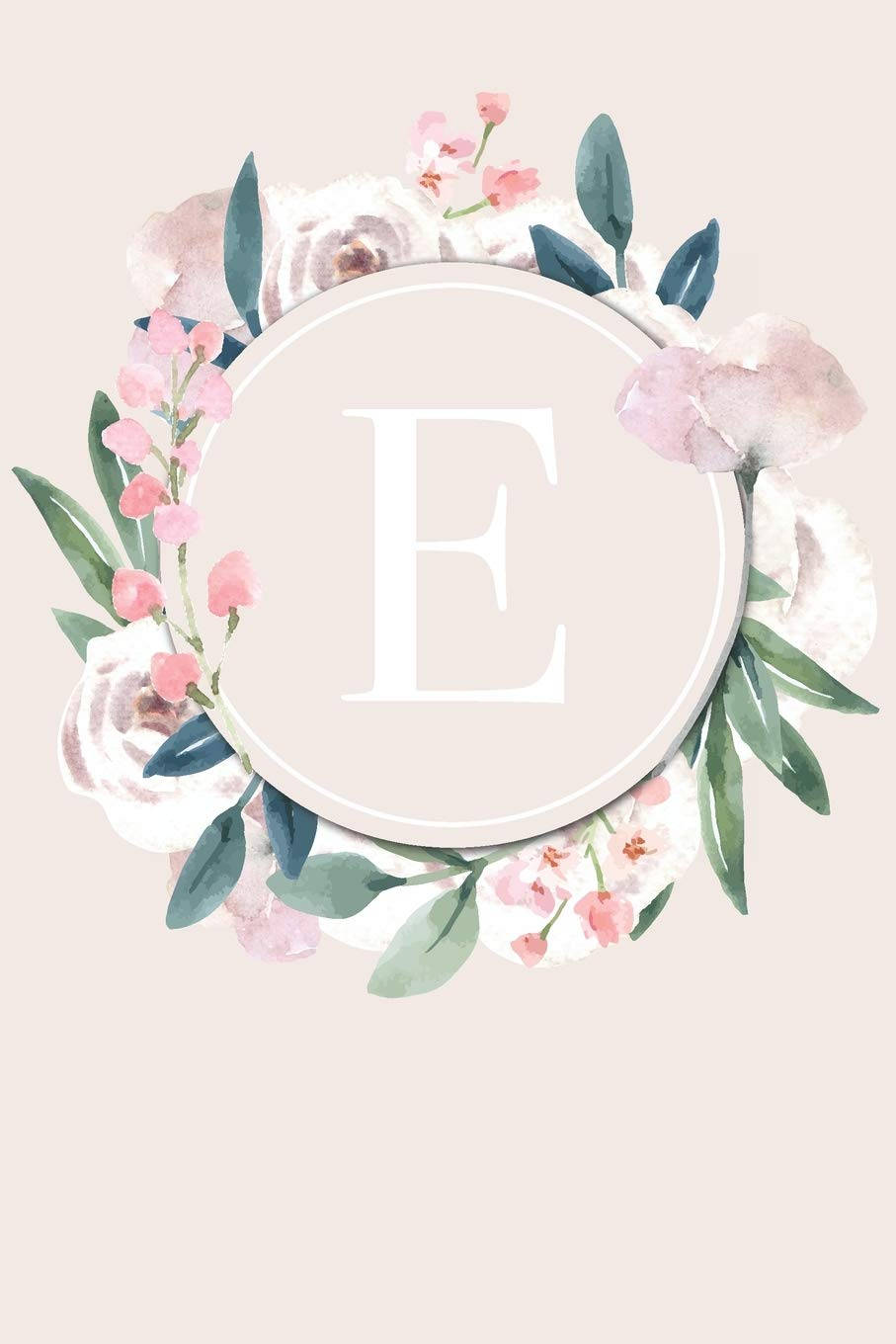 Letter E Floral Aesthetic Background